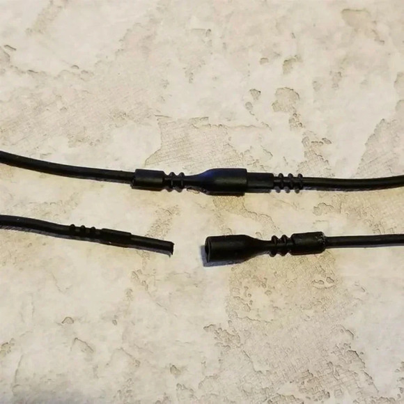 16" Black Silicone Rubber Snap Necklace Cord - Picture 3 of 4